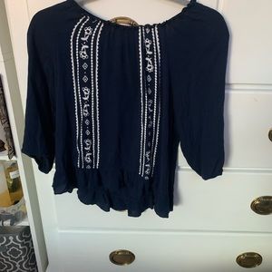 navy blue top.